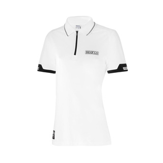Sparco Italy Ladies ZIP Poloshirt white