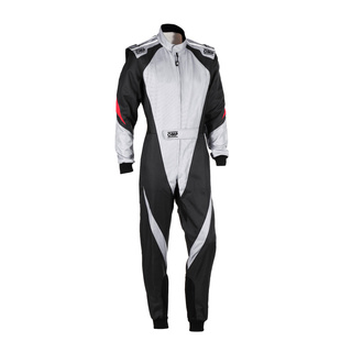 OMP KS-3X Kids Karting Suit Black/Grey (FIA)