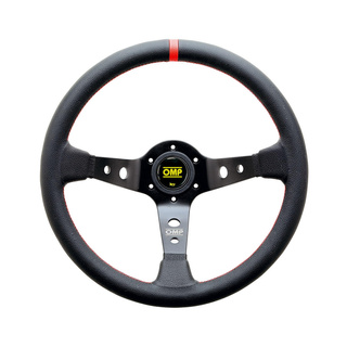 OMP Corsica Steering Wheel Black/Red Leather