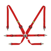 OMP Saloon Endurance 6-Point Harness Red (FIA)