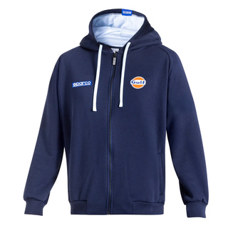 Sparco Italy Full Zip GULF MY25 Mens Hooded Sweatshirt navy blue