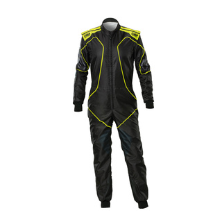 OMP KS-3X Art Kids Karting Suit Black/Yellow (FIA)