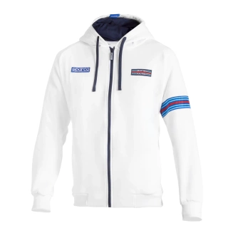 Sparco Italy Full Zip Martini Racing MY25 Mens Hooded Sweatshirt white