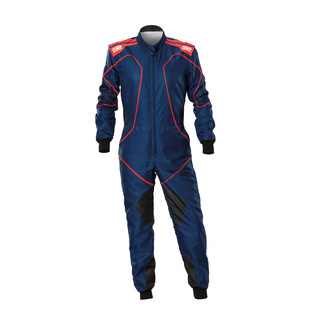 OMP KS-3X Art Karting Suit Navy Blue/Red (FIA)