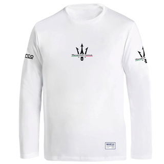 Sparco Maserati Corse Long Sleeve T-shirt White