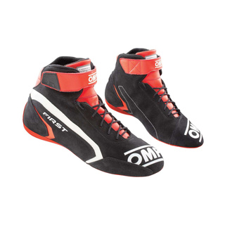 OMP First MY21 Racing Shoes Black/Red (FIA)