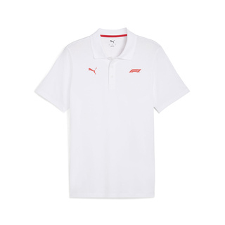2025 Formula 1 Men's White Polo with Small Logo