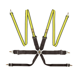 OMP Saloon FHR 6-Point Harness Black/Yellow (FIA)