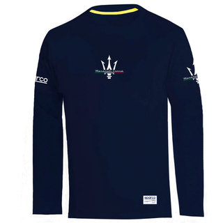 Sparco Maserati Corse Long Sleeve T-shirt Navy Blue