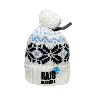Rajd Barbórka Pom-Pom Beanie White/Blue