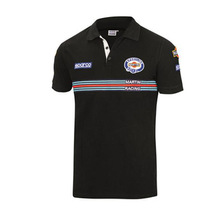 Men's Sparco Martini Stripe black polo shirt 