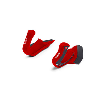 Sparco Italy cheek pads for FLUX RJ/RJ-i helmets red