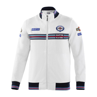 Sparco Italy Mens Martini Racing Full Zip Sweatshirt white