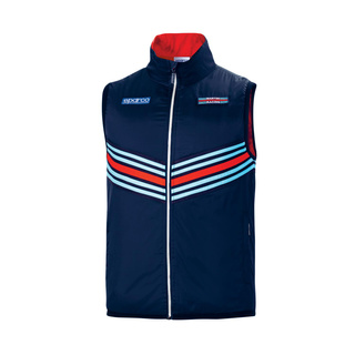 Sparco Italy Mens Martini Racing Stripe Gilet navy blue