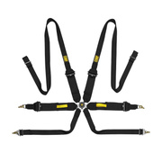 OMP Saloon Pull Up 6-Point Harness Black (FIA)