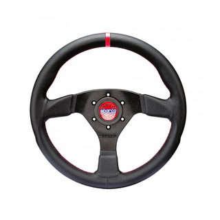 Sparco Italy R383 CHAMPION Leather Steering Wheel Black/Red