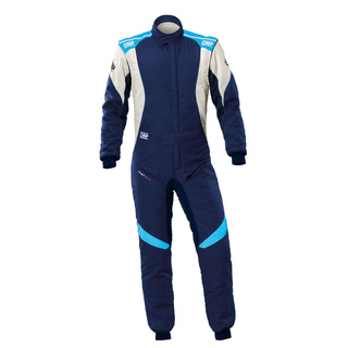 Traje de carreras OMP FIRST EVO MY25 azul marino-blanco (FIA)