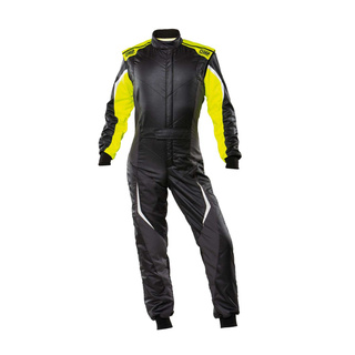 Traje de carreras OMP TECNICA EVO MY21 negro-amarillo (homologación FIA)