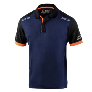 Polo Sparco Tech azul marino/naranja