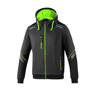 Sudadera con capucha y cremallera Sparco Tech verde