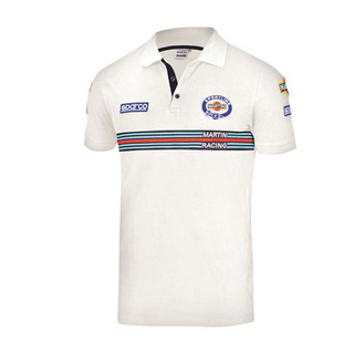 Polo Sparco Martini Stripe blanco