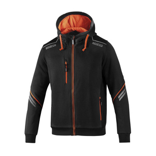 Sudadera con capucha y cremallera Sparco Tech negra/naranja