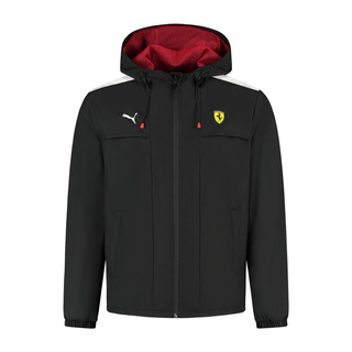 Chaqueta de hombre impermeable negra Scuderia Ferrari F1 2025