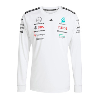 Camiseta de manga larga Team Mercedes AMG F1 blanca