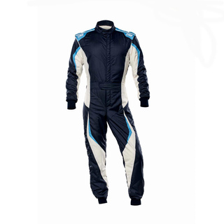 Combinaison OMP Tecnica EVO MY23 bleu marine/blanche (FIA)