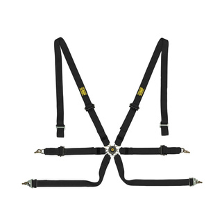 Harnais 6 points OMP One Pull Up noir (FIA)