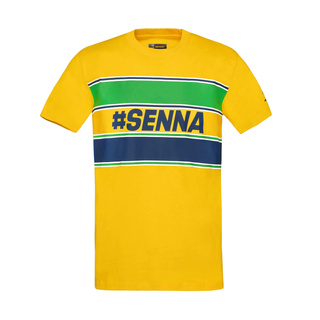 T-shirt homme Hashtag Ayrton Senna F1 2025 jaune