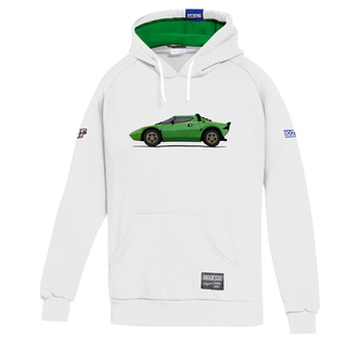 Sweat à capuche Sparco Lancia HF Gr 4 blanc
