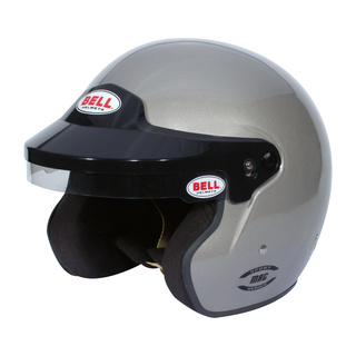 Casque Bell MAG argenté avec clips HANS (FIA)
