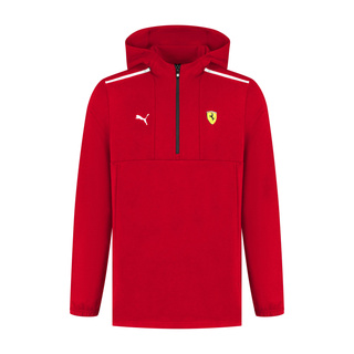 Sweatshirt homme 1/4 Zip rouge Ferrari F1 2025