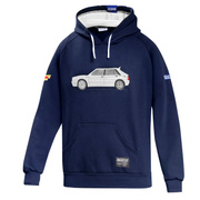 Sweat à capuche Sparco Lancia HF Delta Integrale marine/blanc