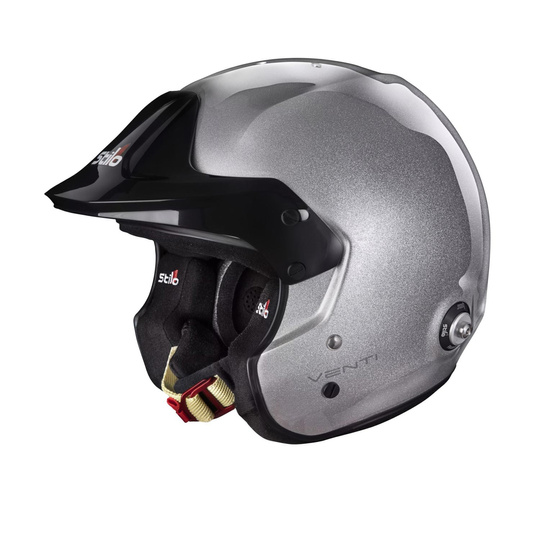 Stilo Italy Venti TROPHY JET Hans Helmet silver (FIA-SNELL)