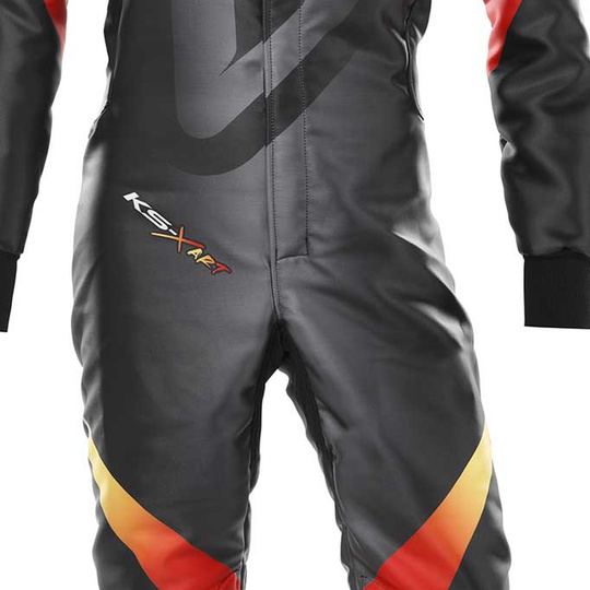 Mono de karting infantil OMP KS-X Art negro/rojo (FIA)