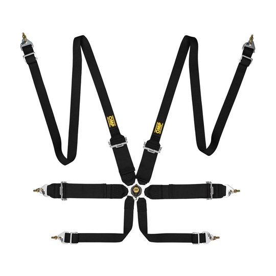 OMP Saloon FHR 6-Point Harness Black (FIA)