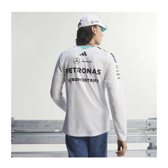 2026 Mercedes AMG F1 Authentic Team Long Sleeve T-shirt White