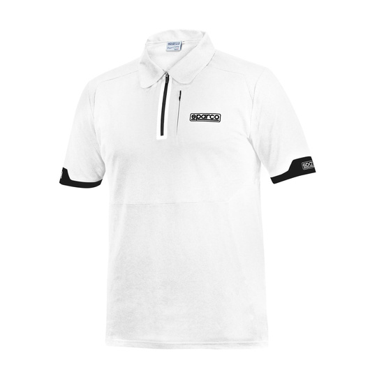 Polo Sparco Zip MY22 blanco