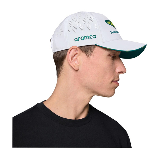 2025 Aston Martin Aramco F1 Mens Team Baseball Cap white