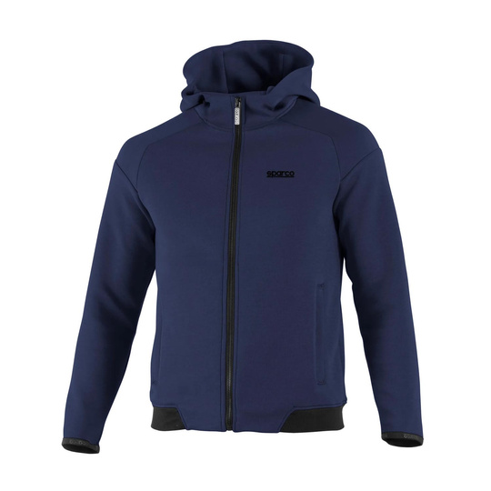 Sparco Italy Full Zip MY25 Mens Hooded Sweatshirt navy blue