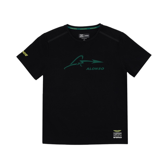  Aston Martin UK F1 Mens Alonso Kimoa T-shirt black