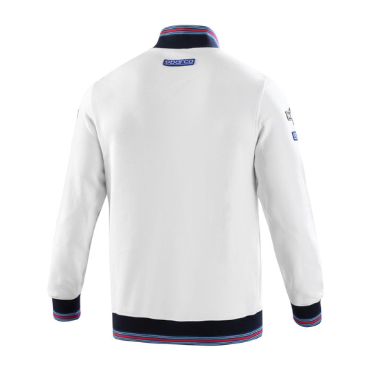 Sparco Italy Mens Martini Racing Full Zip Sweatshirt white