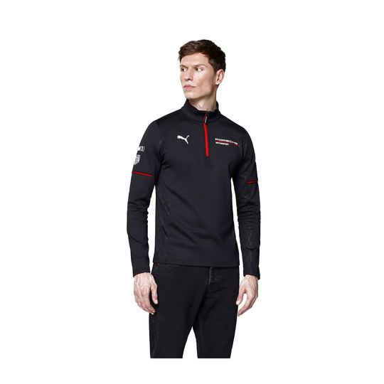 2025 Porsche Motorsport Men's 1/4 Zip Mid-layer Sweatshirt Black