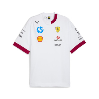 2025 Scuderia Ferrari F1 Italy Mens Drivers Team Oversized White T-shirt