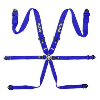 Sparco Competition H3PD 6-Point Harness Blue (FIA)