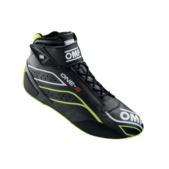 OMP One-S MY20 Racing Shoes Black/Yellow (FIA)