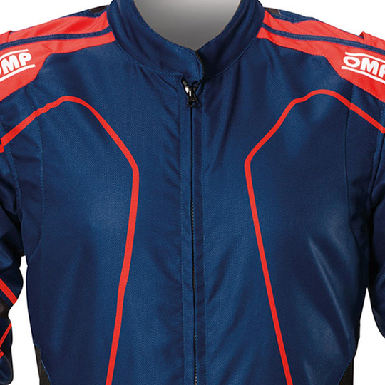 OMP KS-3X Art Karting Suit Navy Blue/Red (FIA)