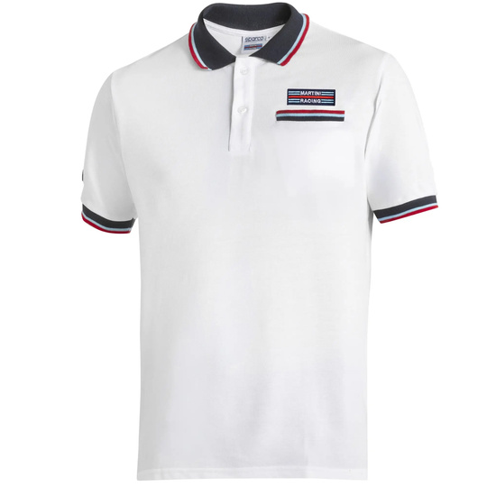 Polo Sparco Martini Pocket blanc